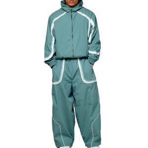 Custom Polyester Unisex Winter Windbreaker Set Men <b>Zip</b>-<b>Up</b> Hooded <b>Jacket</b> Solid Casual Eco-Friendly Breathable Waterproof Outwear - Product Image 4