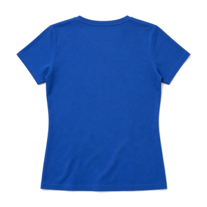 Camiseta de Manga Corta con Cuello Redondo Azul Rey para Mujer, con Estampado de Emblema Ovalado Amarillo, Camiseta Gráfica Informal de Moda, Cómoda para Uso Diario - Product Image 4