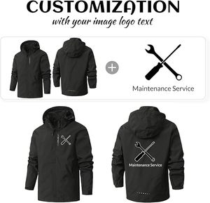 Men's Hooded Waterproof Polyester Windbreaker <b>Jacket</b> Full Sleeve Solid Color Casual Winter Streetwear Lightweight Outerwear - Product Image 2