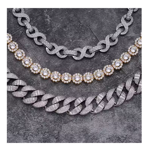 Collar de Moissanita con Corte Esmeralda Iced Out, Joyería de Moda Hip Hop, Regalo para Hombres y Mujeres - Product Image 5