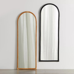 Full Big Size Natural Rattan <b>Frame</b> Mirrors Boho <b>Arch</b> Shaped Mirror Premium Quality Wholesale - Product Image 4