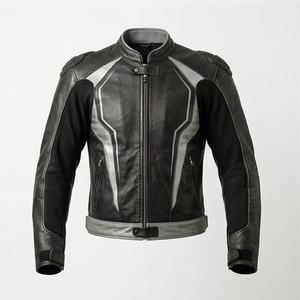 Veste de moto en cuir véritable professionnelle pour l'hiver, design personnalisé, haute qualité, imperméable, coupe-vent, manches longues - Product Image 1