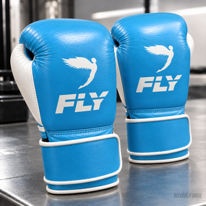 Guantes de Boxeo Fly Blue de Cuero Vacuno con Cierre de Velcro, Equipo de Entrenamiento para Adultos, Diseño Ligero - Product Image 2