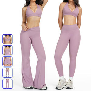 Conjunto Deportivo de 4 Piezas para Mujer, Leggings Elásticos sin Costuras para Yoga, Running y Gimnasio, Shorts Transpirables y Ligeros con Logotipo Frontal, Color Sólido - Product Image 1
