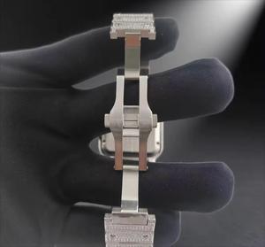 Montre Hip Hop Iced Out en Acier Inoxydable pour Homme, Diamant Moissanite VVS, Cadran Arabe, Mouvement Automatique ETA, Fermoir Caché, Coupe Ronde Brillante VS1 - Product Image 1