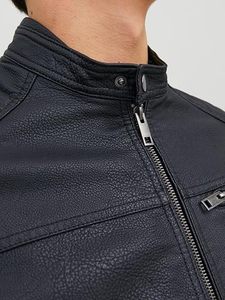 Chaqueta acolchada azul marino para hombre Trex Export con capa interior de camisa a cuadros, informal, cortavientos, para otoño, corte regular, cierre de cremallera, cuello vuelto. - Product Image 3