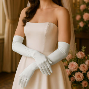 Guantes de novia a la moda para mujer, ligeros, elásticos, de poliéster de alta calidad, con protección solar, tamaño personalizado, hasta la muñeca. - Product Image 5