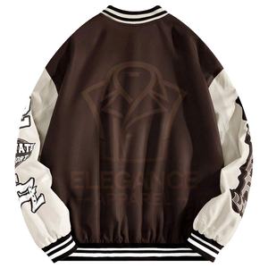 Vestes universitaires de baseball à manches longues pour hommes légers coupe ample toile vêtements d'extérieur avant imprimé graphique Logo allant Style collège - Product Image 6