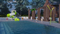 Toboggan aquatique en spirale pour piscine, équipement commercial pour piscine, fabricants de toboggans pour piscine enterrée, équipement de jeux aquatiques, piscine de villa