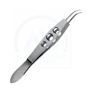 Pince à suture ophtalmique courbée Al Mida Healthcare AMHC-R-380 en acier inoxydable, instrument chirurgical manuel certifié CE - Product Image 1