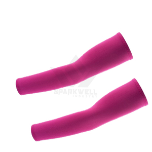 Manchon de bras anti-UV unisexe rose pour adultes, fabriqué en tissu 100 % polyester uni teint - Product Image 5