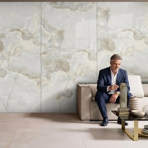 Claudia Onyx Blanc Haute Brillant Naturel Fritté Pierre Marbre Carrelage 1600x3200 Grande Taille Porcelaine pour Salle À Manger En Plein Air Salon - Product Image 1