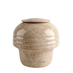 Large Mushroom Design Top Loaded Marble Cremation Urn for Adult Human Ashes, Funeral <b>Memorial</b> Ashes Urn, Wholesale Natural <b>Stone</b> - Product Image 2