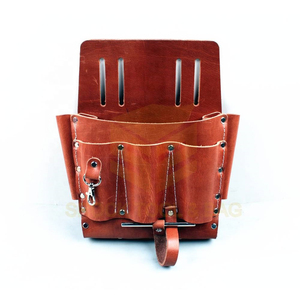 <b>Leather</b> <b>Tool</b> Bag With Pockets And Belt For <b>Tools</b> Storage - Product Image 1