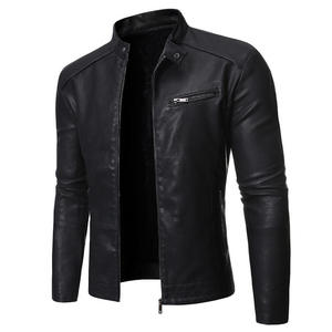 OEM <b>Men's</b> High Quality Cow Skin Genuine Leather <b>Jacket</b> Stand Collar with <b>Letter</b> Pattern Winter Biker Leather <b>jacket</b> for <b>men</b> - Product Image 5