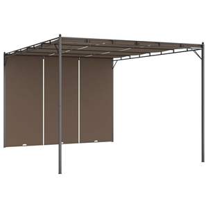 Pergola de jardin taupe 13,1'x9,8'x7,4' avec rideaux latéraux - Product Image 2