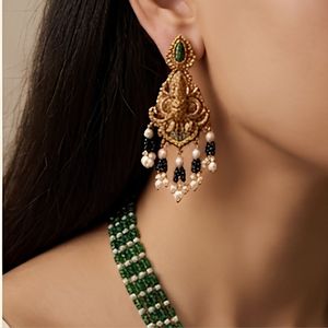 Ensemble de collier de style classique vert royal avec zircon pour les mariages - Product Image 5