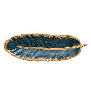 ถาดผลไม้รูปใบไม้สแตนเลสหรูหรา ถาดผลไม้ตกแต่ง ถาดเสิร์ฟของหวานระดับพรีเมียมสำหรับโรงแรม - Product Image 1