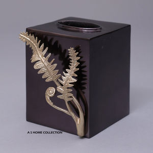 Atractiva Caja de Pañuelos de Diseño Cuadrada Hecha a Mano, Elegante Caja de Pañuelos al por Mayor en Color Dorado - Product Image 2