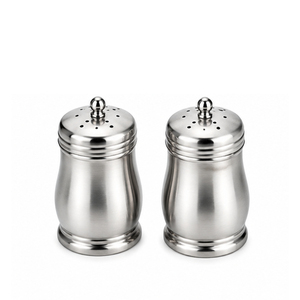 Juego de Salero y Pimentero Moderno de Acero Inoxidable al por Mayor, Elegante Dispensador de Especias Metálico en Forma de Reloj de Arena, Tarro de Condimentos para Restaurante - Product Image 1