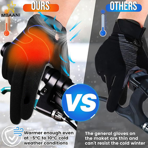 Guantes de ciclismo, guantes para bicicleta de montaña, guantes de entrenamiento para exteriores con dedos completos, guantes MTB antideslizantes con pantalla táctil y absorción de impactos, guantes de carretera - Product Image 3