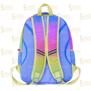 Glitter <b>Backpack</b> <b>Large</b> Capacity Sparkle Nylon Casual Women Teen Girls Bag with Side Mesh Pockets with Rhinestones - Product Image 3