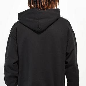 Sweat-shirt à capuche noir pour homme avec logo crâne en strass, poche avant, coupe oversize, style hip-hop, vêtement d'automne - Product Image 3