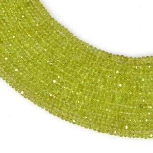 Cuentas Rondelle facetadas de peridoto Natural de excelente calidad para hacer joyas, hebras de 13 pulgadas - Product Image 2