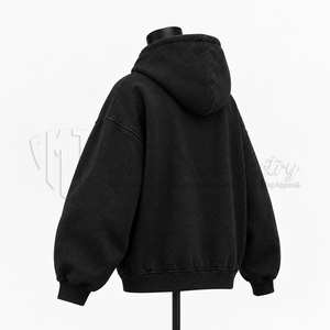 Custom <b>Black</b> <b>Zip</b> <b>Up</b> <b>Hoodie</b> Men Oversized Streetwear <b>Hoodie</b> Lining OEM ODM Wholesale Manufacturer Supplier - Product Image 4