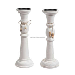 Juego de Portavelas de Madera, Soporte de Madera para Velas de Mesa, Portavelas de Madera Hechos a Mano de la India en Venta - Product Image 2