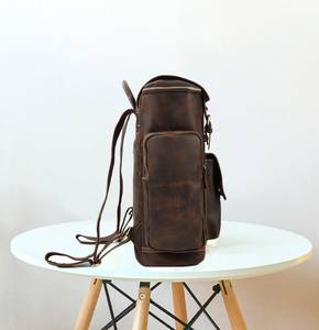 Versatile <b>Waterproof</b> Leather <b>Backpack</b> Anti-Theft Vintage Laptop Rucksack Genuine Leather Carrier LBP-0323 - Product Image 4