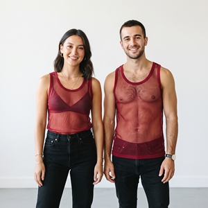 Débardeur en résille transparente unisexe 100% polyester, sans manches, séchage rapide, pour club et soirées sexy - Product Image 1