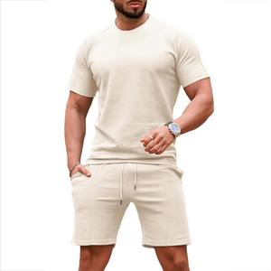 High Quality Wholesale Spring Short Sleeve <b>Top</b> & Shorts Set Casual Vintage 2Pcs 100% Polyester/Cotton Quick Dry Shorts Set OEM - Product Image 2