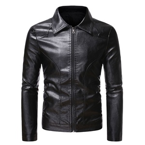 Chaqueta de cuero PU de alta calidad para hombre, muy vendida, con cuello con capucha y cremallera completa, chaqueta de moda para otoño e invierno. - Product Image 3