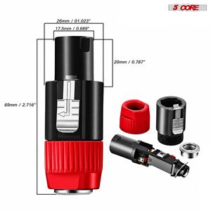 Adattatore Speakon Rosso di Alta Qualità, Connettore Audio Maschio per Altoparlanti Modello D0100XF06KY - Product Image 6