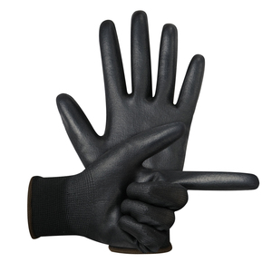 Gants de musculation en néoprène noir avec revêtement FR, demi-doigts, fermeture à lacets, unisexe - Product Image 4