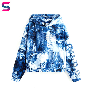 Blue <b>Tie</b> <b>Dye</b> Loose Fit Regular Street Wear Printed Good Supplier Breathable Adult Wear Lightweight Polyester Cotton Tracksuits - Product Image 4