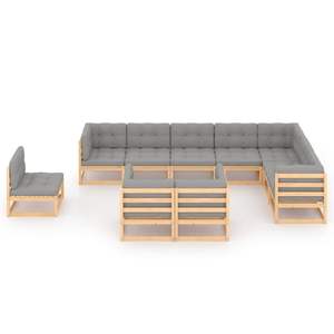 Ensemble de salon d'extérieur en pin naturel pour jardin, pour divertissements en plein air - Product Image 2
