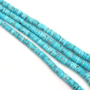 Perles Heishi en turquoise Sleeping Beauty Arizona, 7-14 mm, pierres précieuses naturelles, brin en vrac pour la fabrication de bijoux, fournitures en gros - Product Image 2