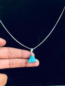 Gold Plated Turquoise Fancy Shape Both Side Flat Gemstone Classic Engagement Layered Link Necklace Party Super Quality - Product Image 2