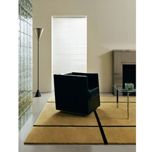 Handmade Wool Rug Luxury Bauhaus Grid Rug | Minimalist Black Frame Design Rug | Luxury Commercial Grade Office Area Carpet - Product Image 5