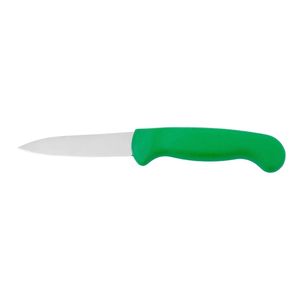 Couteaux de préparation alimentaire Green Grip avec lame de coupe fine argentée et manche ergonomique pour les tâches quotidiennes de fruits et légumes - Product Image 1