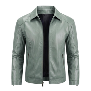Lightweight <b>Men's</b> Leather Fashion <b>Jacket</b> For Spring Wear <b>Thin</b> Leather Coat Breathable Slim Fit Fashionable <b>Men's</b> Clothing - Product Image 4