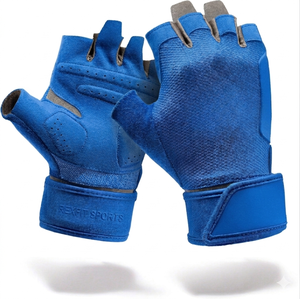 Rexfit Sports Half Finger Gym Gloves Breathable Mesh Adjustable Wrist <b>Strap</b> Fitness Training Gloves Unisex Pink - Product Image 4