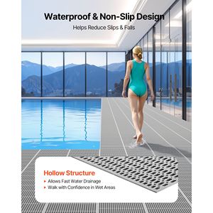 Tappeto Commerciale Antiscivolo in PVC 3 x 50 piedi, Tappeto Assorbiumidità per Aree Umide, Tappeto Anti-Schizzi con Drenaggio Acqua, Tappeto a Rotolo Cavo per Ingresso - Product Image 2