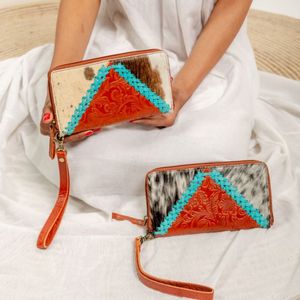 Elegante Cartera de Mano de Cuero con Piel de Vaca Estilo Vintage para Mujer, Hecha a Mano, Moda Occidental, Bolso Multiusos, Accesorio de Verano - Product Image 2