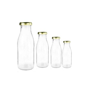 1L Custom Matte Flat <b>Glass</b> <b>Milk</b> <b>Bottle</b> 1000ml with Lug Cap for <b>Milk</b> - Product Image 1