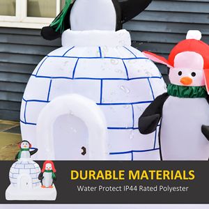 Decorazioni da esterno per pinguino di Natale illuminate da 5 piedi con luci colorate decorazioni gonfiabili per il cortile delle vacanze - Product Image 4