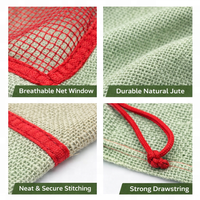 Sac en jute écologique personnalisé avec logo, sac à cordon biodégradable, imprimé en sérigraphie, emballage pour fruits, cadeaux, épices