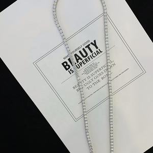 Collier pour femme plaqué or blanc, taille brillant, couleur D, synthétique, certifié IGI, classique, pour mariage, fiançailles, soirée - Product Image 3
